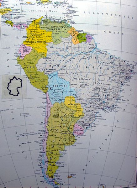 Ayuda Andina Peruhilfe e.V. - Lage Peru und Größenvergleich
